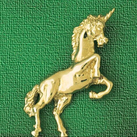 Unicorn Horse Pendant Necklace Charm Bracelet in Yellow, White or Rose Gold 1853