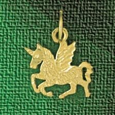 Dazzlers Jewelry Pegasus Horse Pendant Necklace Charm Bracelet in Yellow, White or Rose Gold 1876, …