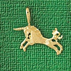 Dazzlers Jewelry Unicorn Pendant Necklace Charm Bracelet in Yellow, White or Rose Gold 1899, MPN: D…