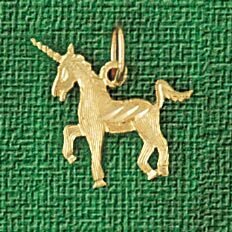 Dazzlers Jewelry Unicorn Pendant Necklace Charm Bracelet in Yellow, White or Rose Gold 1900, MPN: D…