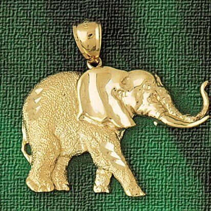 Elephant Pendant Necklace Charm Bracelet in Yellow, White or Rose Gold 2305