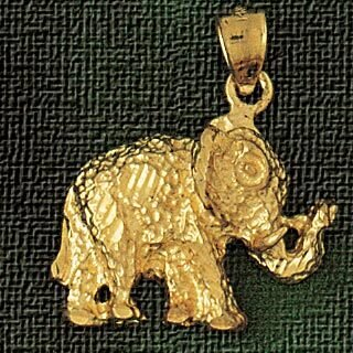 Elephant Pendant Necklace Charm Bracelet in Yellow, White or Rose Gold 2308