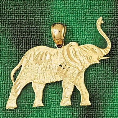 Elephant Pendant Necklace Charm Bracelet in Yellow, White or Rose Gold 2310