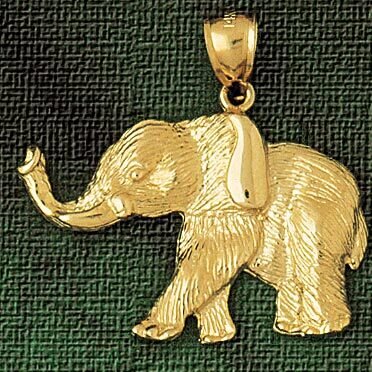 Elephant Pendant Necklace Charm Bracelet in Yellow, White or Rose Gold 2312