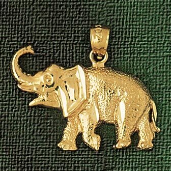 Elephant Pendant Necklace Charm Bracelet in Yellow, White or Rose Gold 2313
