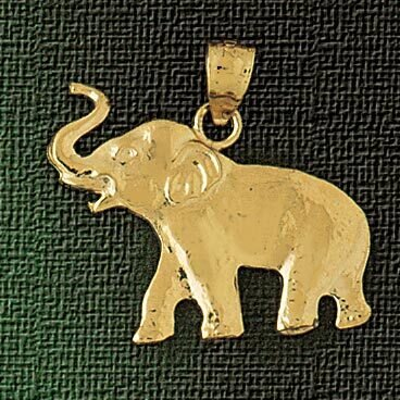 Elephant Pendant Necklace Charm Bracelet in Yellow, White or Rose Gold 2314