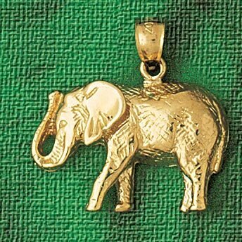 Dazzlers Jewelry Elephant Pendant Necklace Charm Bracelet in Yellow, White or Rose Gold 2315, MPN: …