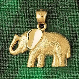 Elephant Pendant Necklace Charm Bracelet in Yellow, White or Rose Gold 2316