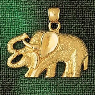 Elephant Pendant Necklace Charm Bracelet in Yellow, White or Rose Gold 2317