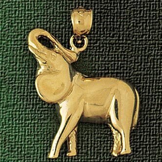 Elephant Pendant Necklace Charm Bracelet in Yellow, White or Rose Gold 2319
