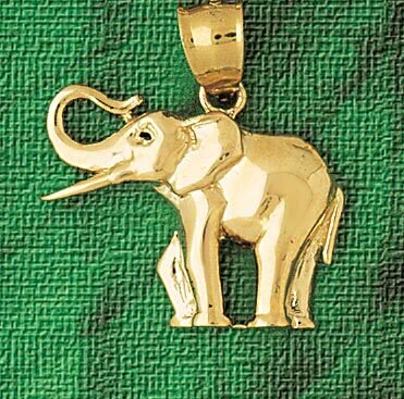 Elephant Pendant Necklace Charm Bracelet in Yellow, White or Rose Gold 2320