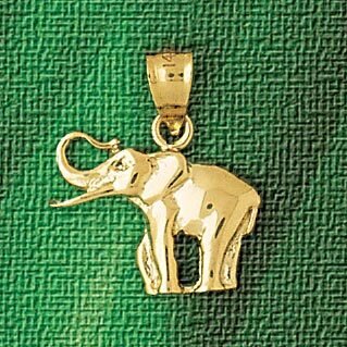 Elephant Pendant Necklace Charm Bracelet in Yellow, White or Rose Gold 2321