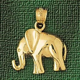 Elephant Pendant Necklace Charm Bracelet in Yellow, White or Rose Gold 2322