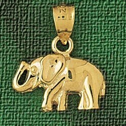 Elephant Pendant Necklace Charm Bracelet in Yellow, White or Rose Gold 2323