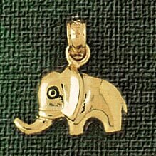 Elephant Pendant Necklace Charm Bracelet in Yellow, White or Rose Gold 2324