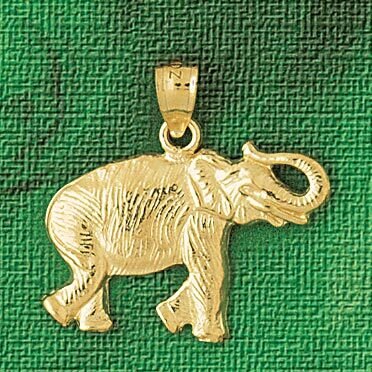 Elephant Pendant Necklace Charm Bracelet in Yellow, White or Rose Gold 2326