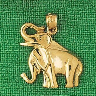 Elephant Pendant Necklace Charm Bracelet in Yellow, White or Rose Gold 2327