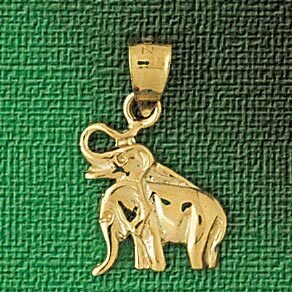 Elephant Pendant Necklace Charm Bracelet in Yellow, White or Rose Gold 2328