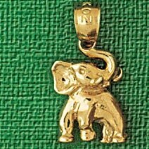 Elephant Pendant Necklace Charm Bracelet in Yellow, White or Rose Gold 2334