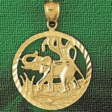 Elephant Pendant Necklace Charm Bracelet in Yellow, White or Rose Gold 2338