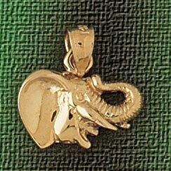 Dazzlers Jewelry Elephant Head Pendant Necklace Charm Bracelet in Yellow, White or Rose Gold 2343, …
