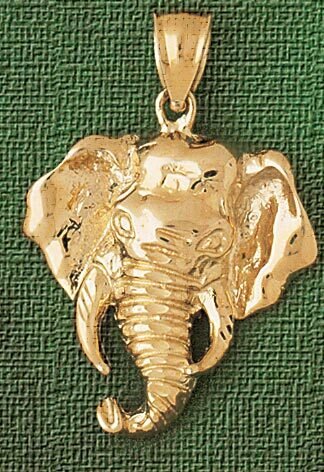 Dazzlers Jewelry Elephant Head Pendant Necklace Charm Bracelet in Yellow, White or Rose Gold 2345, …
