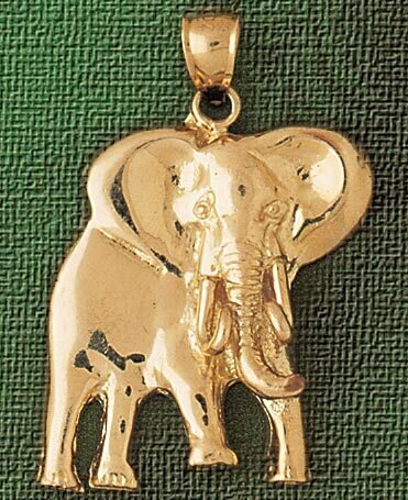 Elephant Pendant Necklace Charm Bracelet in Yellow, White or Rose Gold 2346
