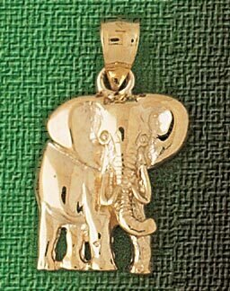 Elephant Pendant Necklace Charm Bracelet in Yellow, White or Rose Gold 2348