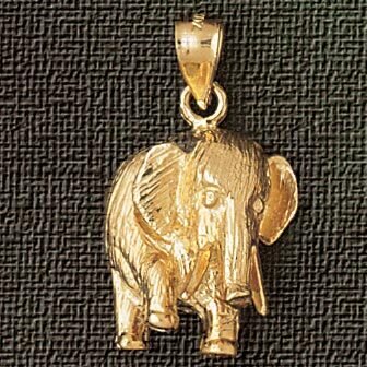 Elephant Pendant Necklace Charm Bracelet in Yellow, White or Rose Gold 2350