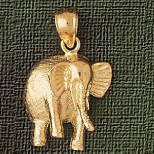 Elephant Pendant Necklace Charm Bracelet in Yellow, White or Rose Gold 2351