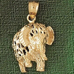 Elephant Pendant Necklace Charm Bracelet in Yellow, White or Rose Gold 2352