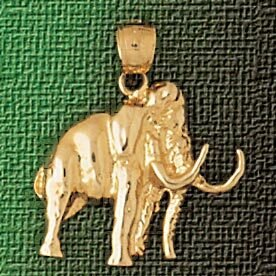 Elephant Pendant Necklace Charm Bracelet in Yellow, White or Rose Gold 2354