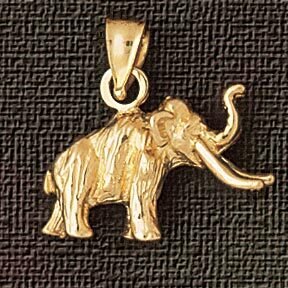 Elephant Pendant Necklace Charm Bracelet in Yellow, White or Rose Gold 2356