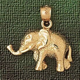 Elephant Pendant Necklace Charm Bracelet in Yellow, White or Rose Gold 2358