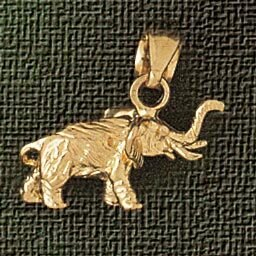 Elephant Pendant Necklace Charm Bracelet in Yellow, White or Rose Gold 2360