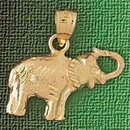 Elephant Pendant Necklace Charm Bracelet in Yellow, White or Rose Gold 2361