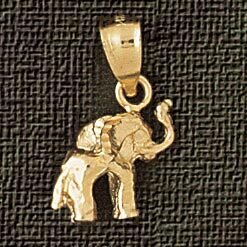 Elephant Pendant Necklace Charm Bracelet in Yellow, White or Rose Gold 2363