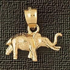 Elephant Pendant Necklace Charm Bracelet in Yellow, White or Rose Gold 2364