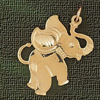 Elephant Pendant Necklace Charm Bracelet in Yellow, White or Rose Gold 2366