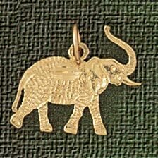 Elephant Pendant Necklace Charm Bracelet in Yellow, White or Rose Gold 2372