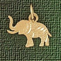 Elephant Pendant Necklace Charm Bracelet in Yellow, White or Rose Gold 2373