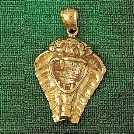 Cobra Snake Pendant Necklace Charm Bracelet in Yellow, White or Rose Gold 2406