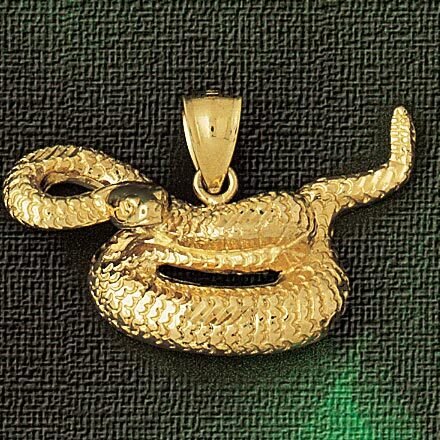 Dazzlers Jewelry Snake Pendant Necklace Charm Bracelet in Yellow, White or Rose Gold 2410, MPN: DZ-…