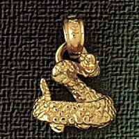 Dazzlers Jewelry Snake Pendant Necklace Charm Bracelet in Yellow, White or Rose Gold 2412, MPN: DZ-…