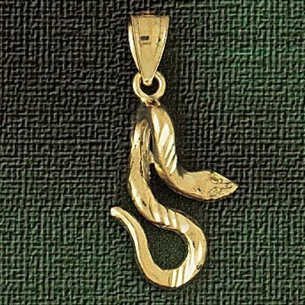 Dazzlers Jewelry Snake Pendant Necklace Charm Bracelet in Yellow, White or Rose Gold 2413, MPN: DZ-…