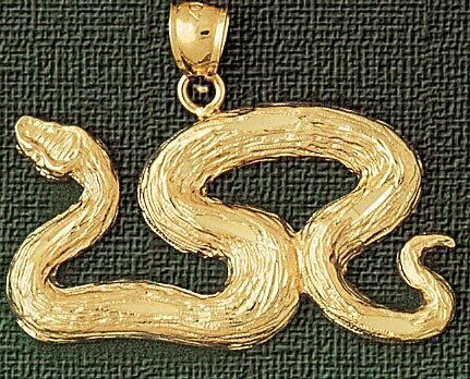 Snake Pendant Necklace Charm Bracelet in Yellow, White or Rose Gold 2414