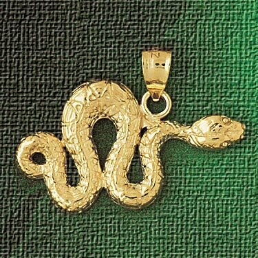 Snake Pendant Necklace Charm Bracelet in Yellow, White or Rose Gold 2415