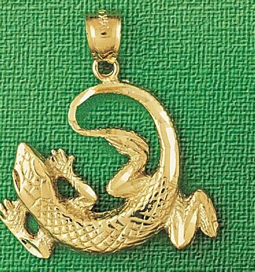 Lizard Pendant Necklace Charm Bracelet in Yellow, White or Rose Gold 2425