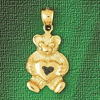 Teddy Bear Pendant Necklace Charm Bracelet in Yellow, White or Rose Gold 2458