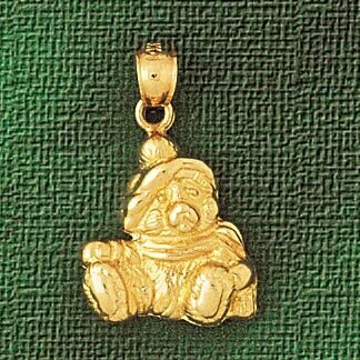 Teddy Bear Pendant Necklace Charm Bracelet in Yellow, White or Rose Gold 2466